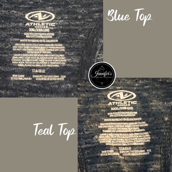 Athletic Works (2) Blue and Green Racerback Mesh Tank Tops Size 3XL and 2XL - Picture 6 of 8